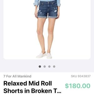 Seven For All Mankind relaxed mid roll shorts